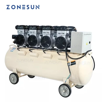 ZONESUN ZS-AC160L Potężny Kompresor Tłokowy Z Czystej Miedzi Pozbawiony Powietrza Sprężarki Dentystyczne Drewna Przenośnej Pompy Powietrza Piant