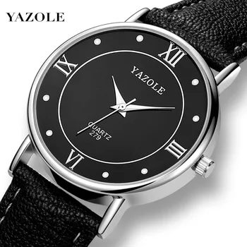 Marka YAZOLE, Biznesu, Mody Popularne zegarek kwarcowy zegarek z Białym kołnierzykiem, Para skórzanych godzin, duża tarcza