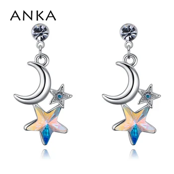 ANKA luksusowe markowe kolczyki w kształcie księżyca i gwiazd dla kobiet, dekoracje ślubne, moda prezent Kryształów z Austrii #26283